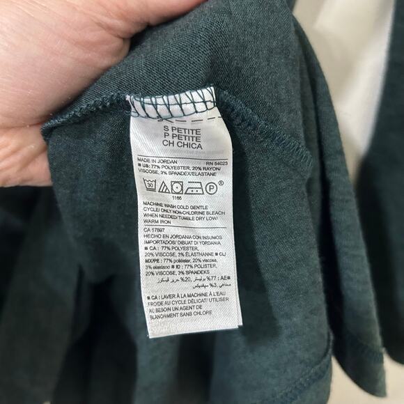 Old Navy Womens Sz Small Petite Fir Ever Green Long Sleeve Rib Knit Swing Dress - Picture 4 of 5